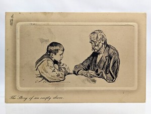 "Story of an empty sleeve" Dana Gibson Artist Signed No.796 Antique Postcard 