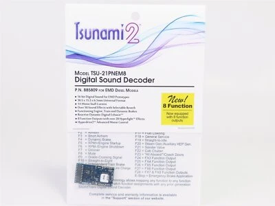 SoundTraxx 885809 TSU-21PNEM8 21-pin Tsunami 2 Sound Decoder EMD Diesel - Image 1 of 4