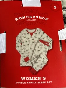 NEW-S-Women Pajama Set 100% Cotton Winter Christmas Wondershop - Picture 1 of 4