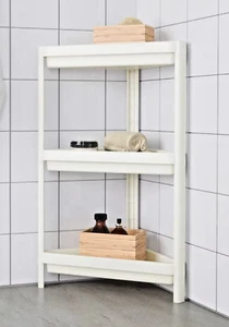 IKEA VESKEN BATHROOM, KITCHEN CORNER SHELF UNIT, 33X33X71 CM, WHITE. DAVID WAHL - Picture 1 of 9