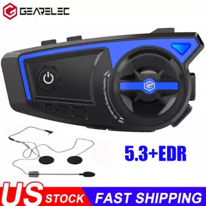 Bluetooth 5.3+EDR Motorcycle Helmet Headset Wireless Motorbike Headphone IP65 US - Picture 1 of 15