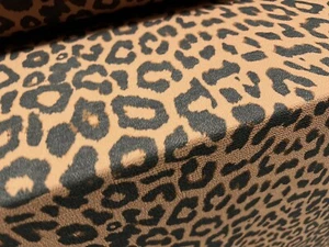 Pebble Crepe Stretch Dress Fabric, Per Metre - Cheetah Animal Print - Caramel - Picture 1 of 3