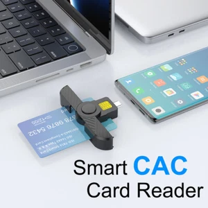 USB-C IC Smart Card Reader For Bank Card ID Card Portable Type-C SIM Ca~w~ - Afbeelding 1 van 14