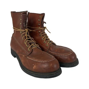 Field Stream Boots Mason Vibram Leather Size 10B Brown Lace Up USA COMBAT - Picture 1 of 12