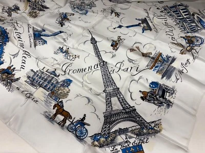 VTG 60s PARIS Souvenir Scarfs lot of 2 Landmarks Promenade A' Paris - Image 1 of 4