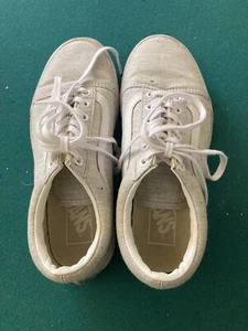 Vans Old Skool Shoes Size 5 Men 6.5 Women Color Silver These In Great Condition! - Picture 1 of 5