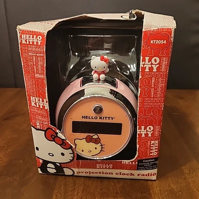 Hello Kitty Pink AM/FM Projection Alarm Clock Radio (KT2054) Room Decor - Image 1 of 4