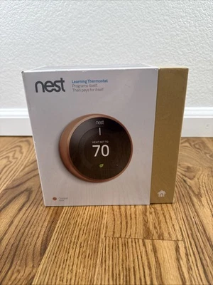 SEALED: Google Nest 3rd Generation Programmable WiFi Thermostat - Copper T3021US - Image 1 of 4