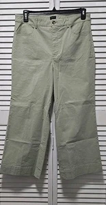 J. Crew Factory Wide Leg Crop Pant Women's High Rise Size 31 Green - Picture 1 of 5