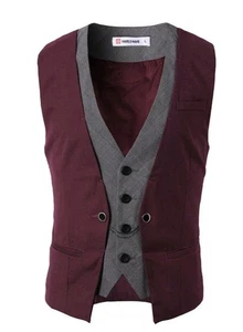 H2H Men's Dress Slim Fit Vest Premium Business  Vests Button Size 2XL  - Picture 1 of 8