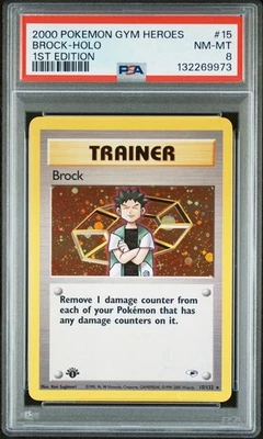 Pokemon 1st Edition Brock 015/132 Gym Heroes Holo - Image 1 of 2
