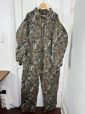 Vintage Mossy Oak Original Camouflage 2XL Insulated Coveralls Hunting Suit USA - Image 1 of 4