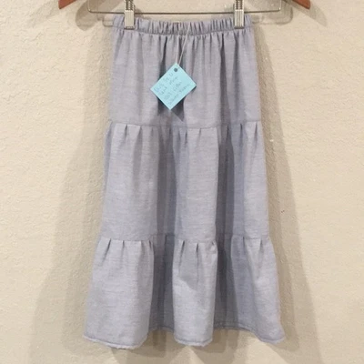 Skirt Girl 6 100% Cotton Maxi Blue Ruffle Tiered Bohemian Mom and Pop's Kids - Image 1 of 4