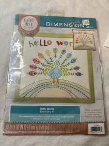 VTG Dimensions Hello World Embroidery Kit Cathy Heck Studio 10” x 10” New Seal - Picture 1 of 9