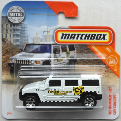 Matchbox Hummer H2 SUV weiß Construct Tech´s Neu/OVP Geländewagen Mattel MBX  - Bild 1 von 4