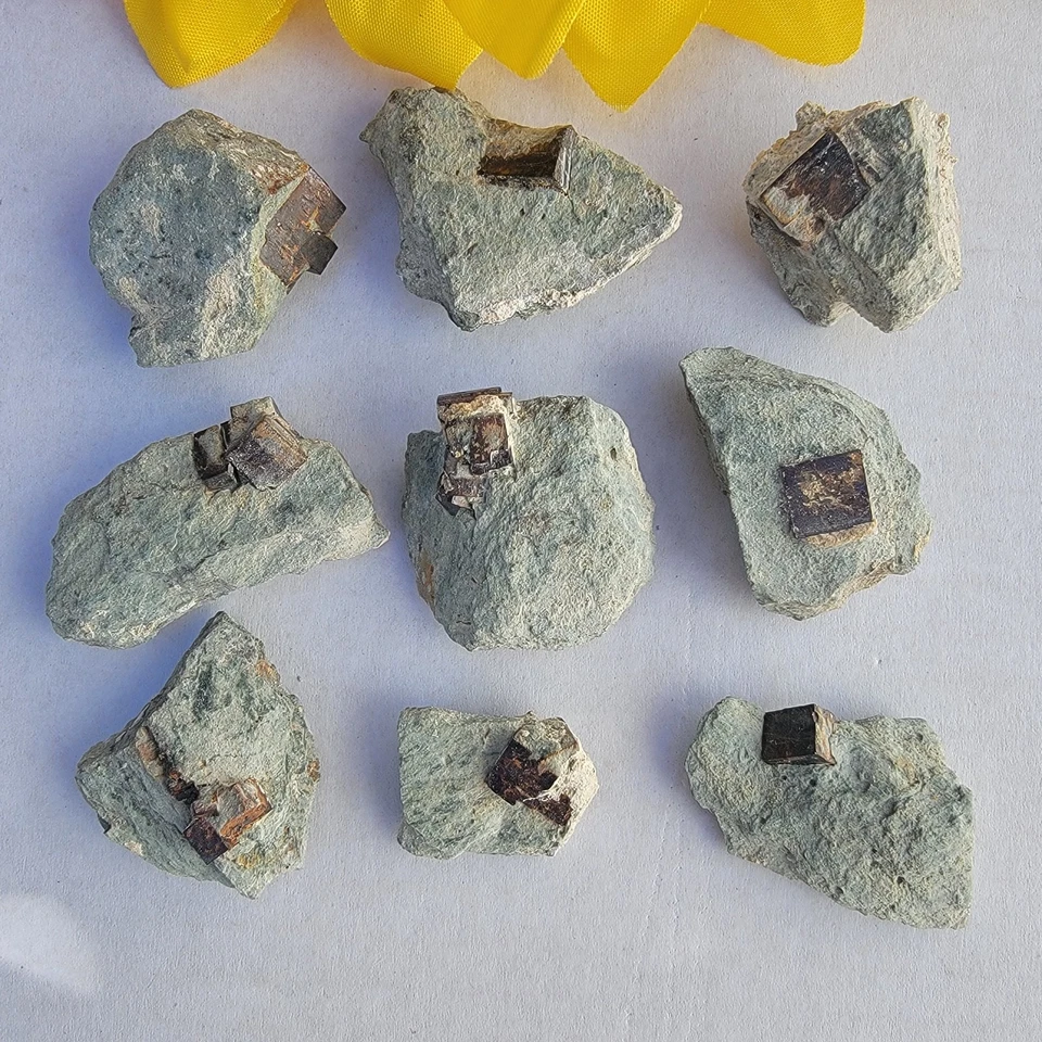 Natural Cubic Limonite after Pyrite Pseudomorph Crystals on Matrix Lot 117 g - Image 1 of 4