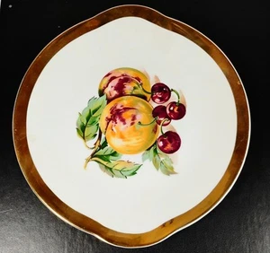 Epiag DF Czechoslovakia Pattern Of Fruit Porcelain 22K Gold Trim Plate 10.50" - Picture 1 of 8