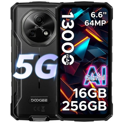 DOOGEE Fire 7 5G Android 15 Outdoor Handy Ohne Vertrag 13000mAh 256GB+16GB 6.6" - Bild 1 von 4
