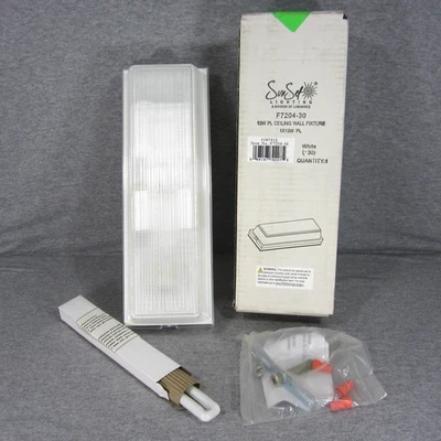 Sunset Lighting 13W Outdoor Ceiling Wall Light Fixture White Finish F7204-30 - Image 1 of 4