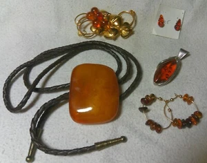 Wunderschönes Bernstein Schmuck Konvolut Butter Bernstein Sterlingsilber Baltischer Bernstein Anhänger - Bild 1 von 12