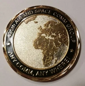 USAF 435th AIR AND SPACE COMM GROUP Large Challenge Coin -Large - Picture 1 of 3