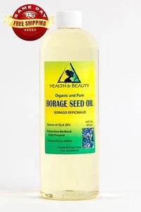 BORAGE SEED OIL ORGANIC GLA-20% by H&B Oils Center COLD PRESSED 100% PURE 64 OZ - Picture 1 of 12