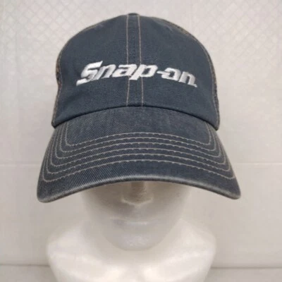 Gorra gorra de camioneros con logotipo bordado a presión azul denim - estrellas y rayas de malla trasera Foto 1 de 4