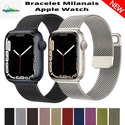 Bracelet Milanais pour Apple Watch Serie 6 5 4 3 2 SE taille 38mm 40mm 42mm 44mm