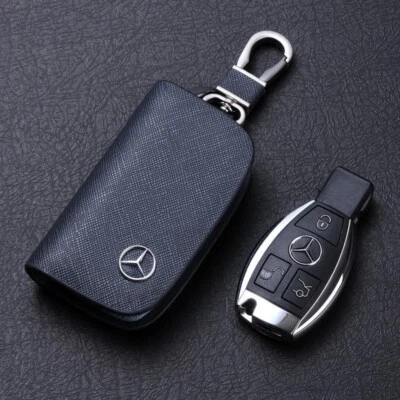 Bolsa para llaves de coche de cuero genuino Mercedes-Benz funda para llaves de cuero premium Foto 1 de 4