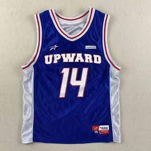 Play With Purpose Boys Basketball Jersey Reversible Size YS White Blue Mesh - Picture 1 of 9