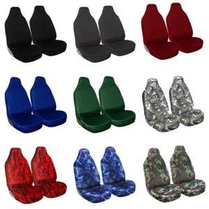 Heavy Duty Waterproof 1+1 Car Van Seat Covers Black Grey Red Blue Green + Camo - Picture 1 of 19