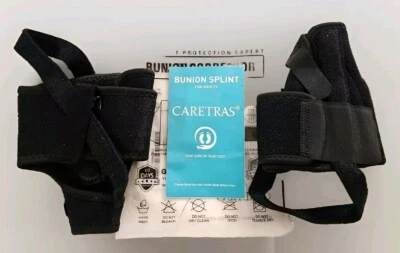 NEW! Caretras Bunion Splint Corrector Adult Big Toe Pain Relief Black 2 Pcs Pair - Image 1 of 4