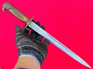 Vintage Military Short Sword Europen Dagger Knives Blade Sign Brass Handle Eagle - Picture 1 of 14