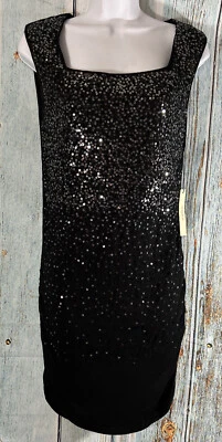 Vertigo Paris Black Silver Sequin Front Dress Size Medium NWT Viscose Elastane - Image 1 of 4