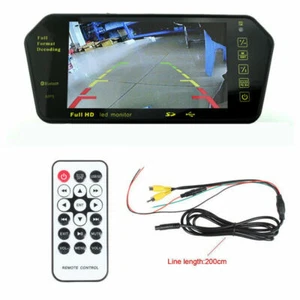 7" Rear View Mirror Monitor Bluetooth MP5 Car Parking Reverse Rearview Camera - Picture 1 of 24