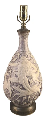 Antique French Art-Deco Signed Jean Mayodon  Hunting Scene Table Lamp - Image 1 of 4