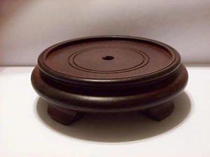 4 1/2" FOOTED ORIENTAL WOODEN LAMP BASE WITH ROSEWOOD FINISH NEW 10253RJB - Picture 1 of 2