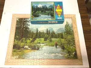 Complete ! 600 Piece Puzzle *Clear Streams* Rocky Mountains Colorado River Tree - Picture 1 of 10