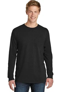 Port & Company PC099LS Men's Cotton Pigment-Dyed Long Sleeve Tee Top T-Shirt - Picture 1 of 30