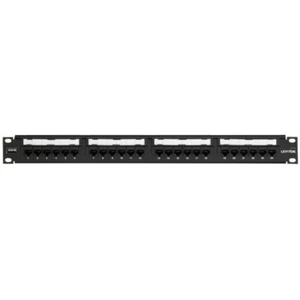 Leviton 69586-U24 eXtreme 6+ Universal Patch Panel, 24-Port, 1RU, CAT 6. Black - Picture 1 of 4
