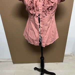 charlotte russe blouse Size Medium %100 Cotton Tannish Pink - Picture 1 of 5
