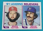1982 Topps #168 '81 Top Relievers Bruce Sutter / Rollie Fingers Baseball Card O6