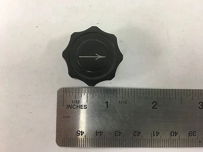 Vintage Small Black Bakelite Fluted Knob w/ White Arrow - Image 1 of 4
