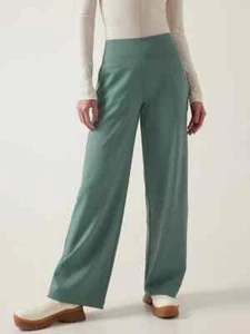 Athleta S SMALL Venice High Rise Wide Leg Pant, Deep Ocean Teal Green Active NWT - Picture 1 of 5