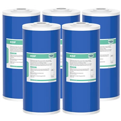 6 Pack 10"x4.5" KDF GAC Water Softener Filter Whole House Cartridge Replacement - Image 1 of 4