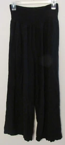 Anrabess Linen Blend Smock Waist Wide Leg Palazzo Pants Women's Large Black - Imagen 1 de 7