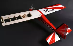 Max Thrust Pro-Built Balsa Wood Trainer Model Plane IC Electric (Uncovered) New - Picture 1 of 5