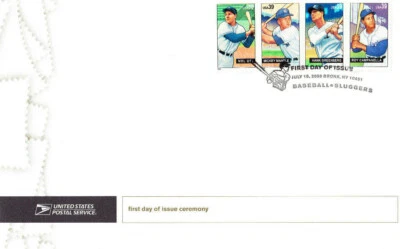 USPS 1st Day Ceremony Program #4080-83 Baseball Sluggers Ott Mantle Greenberg  - Image 1 of 3