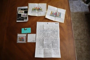 Finished Cross Stitch Floral Delight Bucilla 7"x5" + Bonus Chart ONLY Fiestaware - Picture 1 of 13