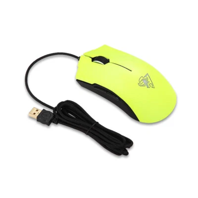 RANTOPAD FF Series 5 Buttons Wired Ergonomic LED Backlit Gaming Mouse - Yellow - Image 1 of 4